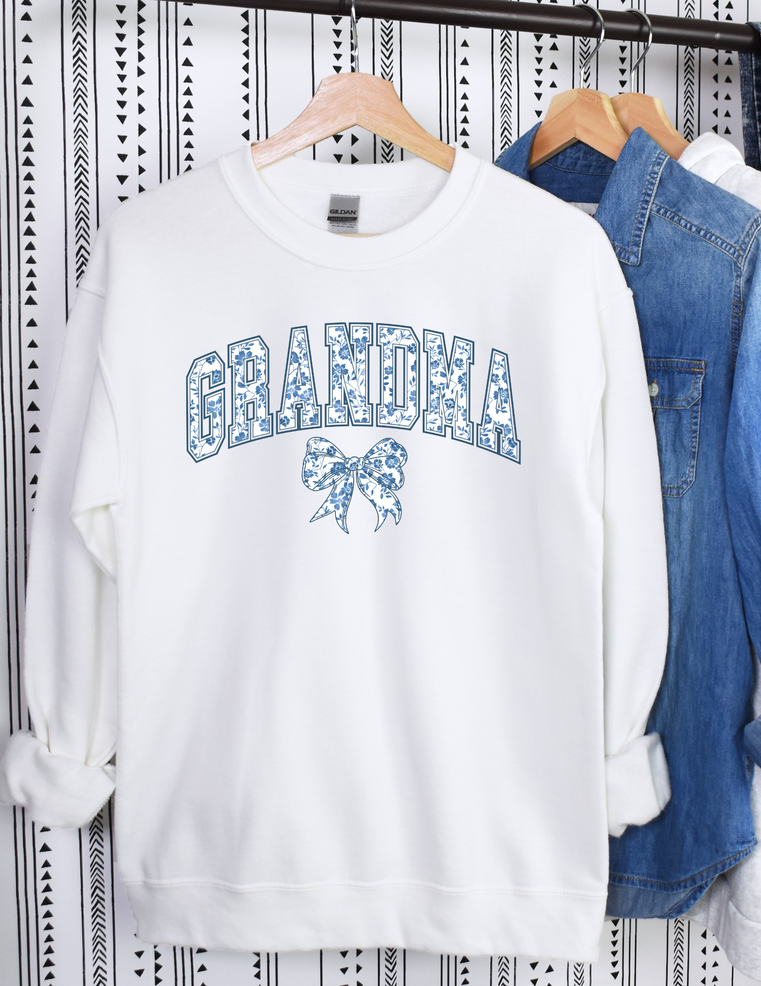 Cute Blue Grandma Coquette Shirt