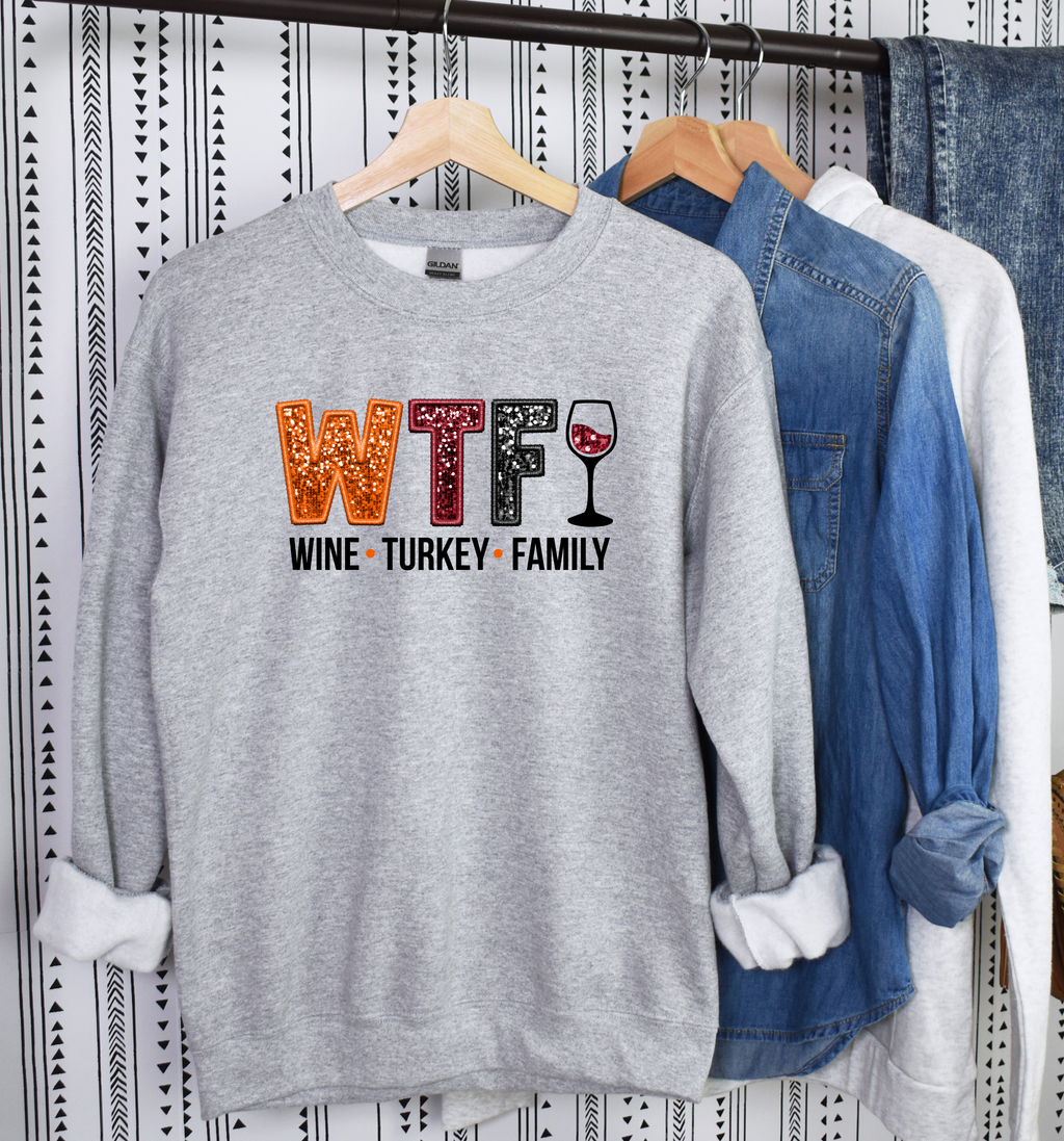 Wine Turkey Family Thanksgiving Shirt