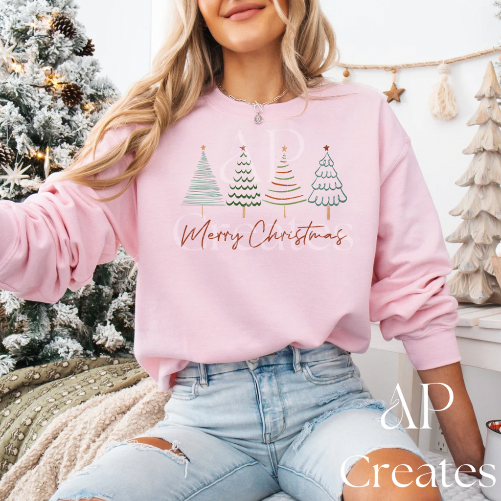 Merry Christmas Fine Line Trees