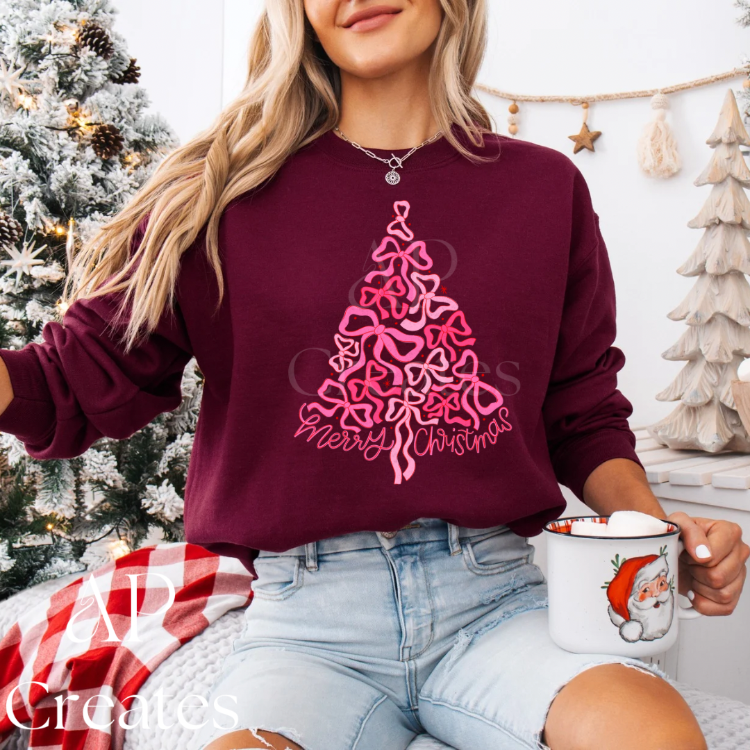 Cute Christmas Tree Bow Shirt
