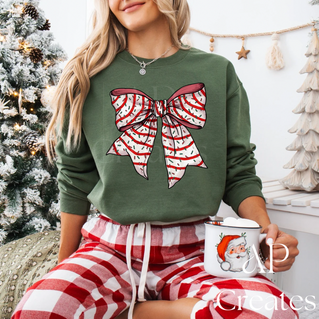 Christmas Tree Cake Bow Shirt