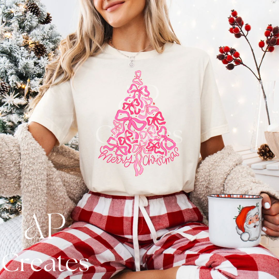 Cute Christmas Tree Bow Shirt